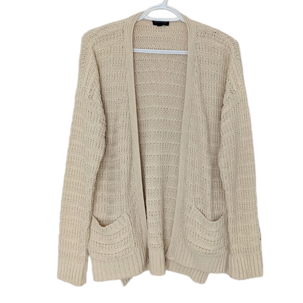 TOPSHOP boho southwestern cotton blend textured knit cardigan size 8 @F